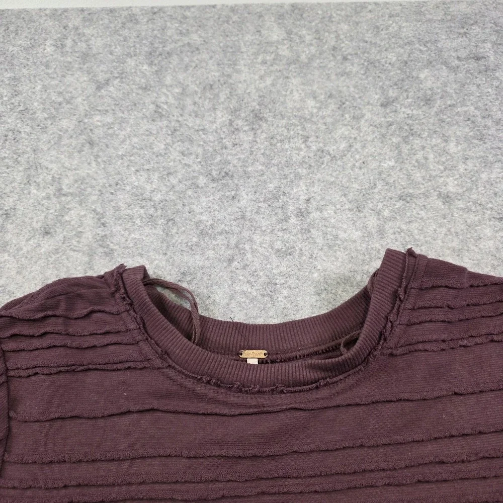 Free People Take A Spin‎ Babydoll Tunic Dress Womens XS Purple Ruffle Flutter